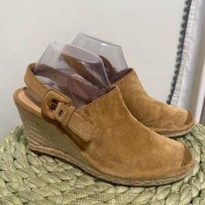 VERONICA BEARD Seki Tan Suede shoes Slingback Espadrille Wedges